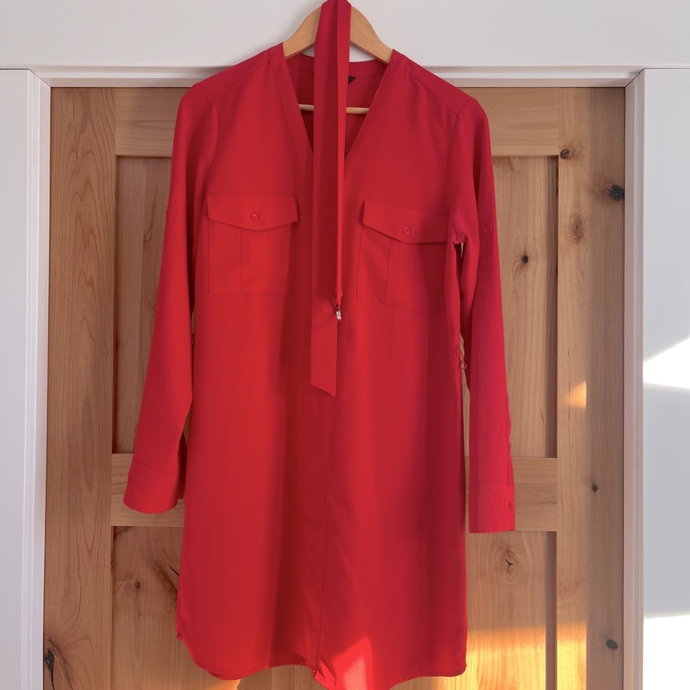 Express Red Belt Dress